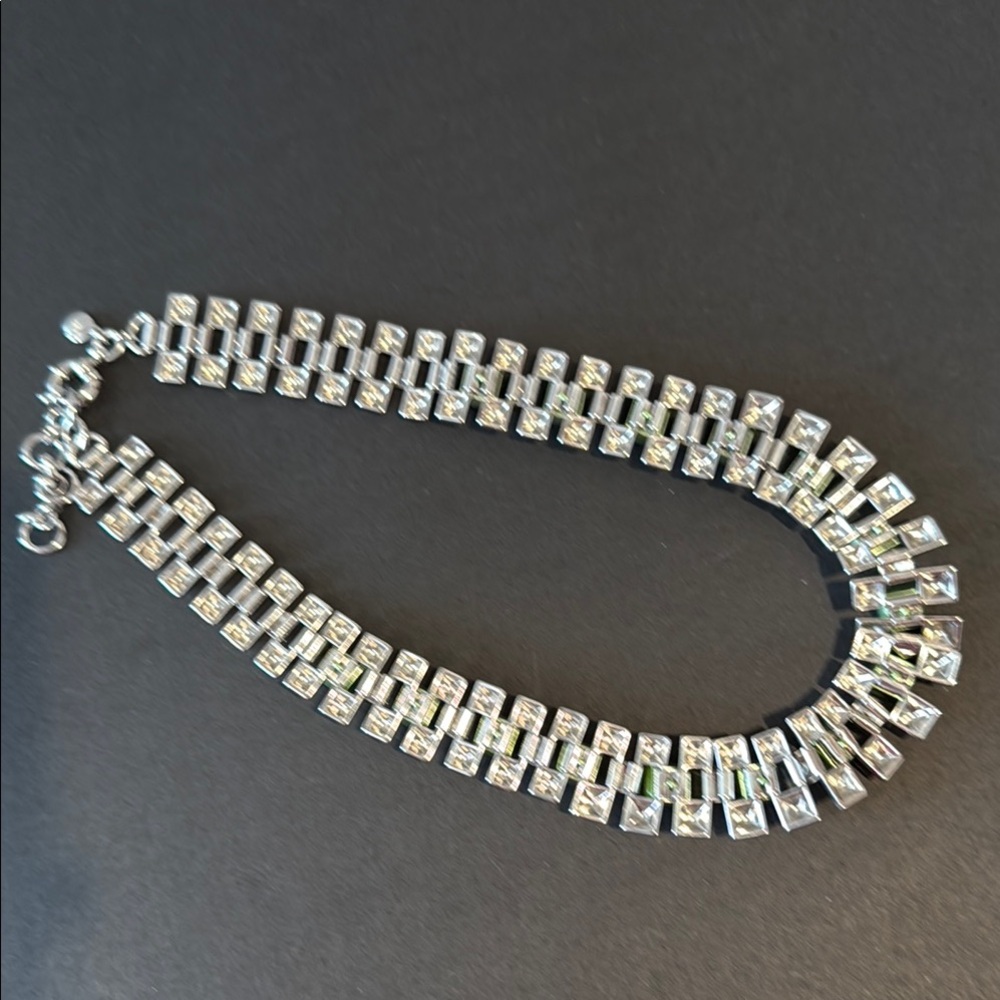 J.  CREW CRYSTAL GRID CHAIN NECKLACE - Picture 3 of 4